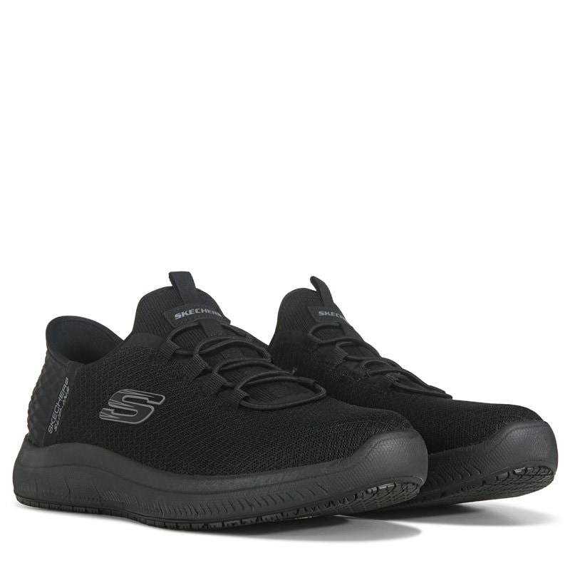Work Men's Slip-Ins Summits Wide Slip Resistant Sneakers (Black)