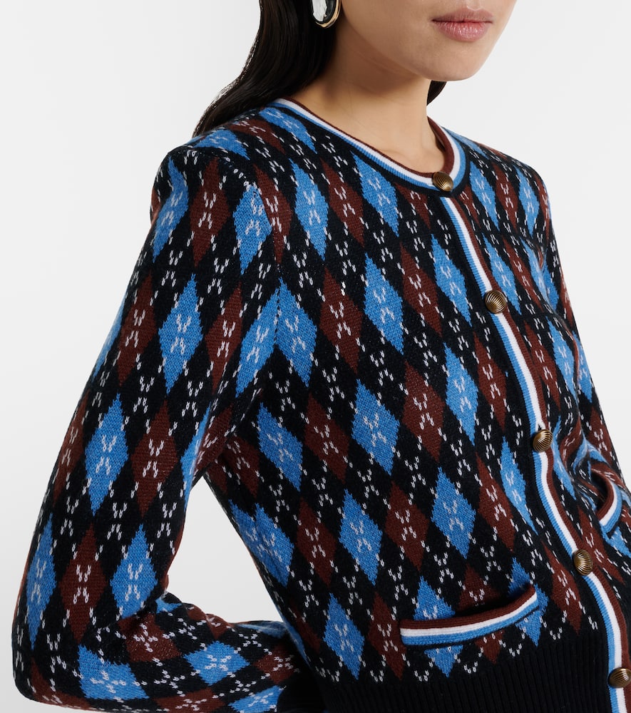 Sylvane argyle wool and cotton cardigan