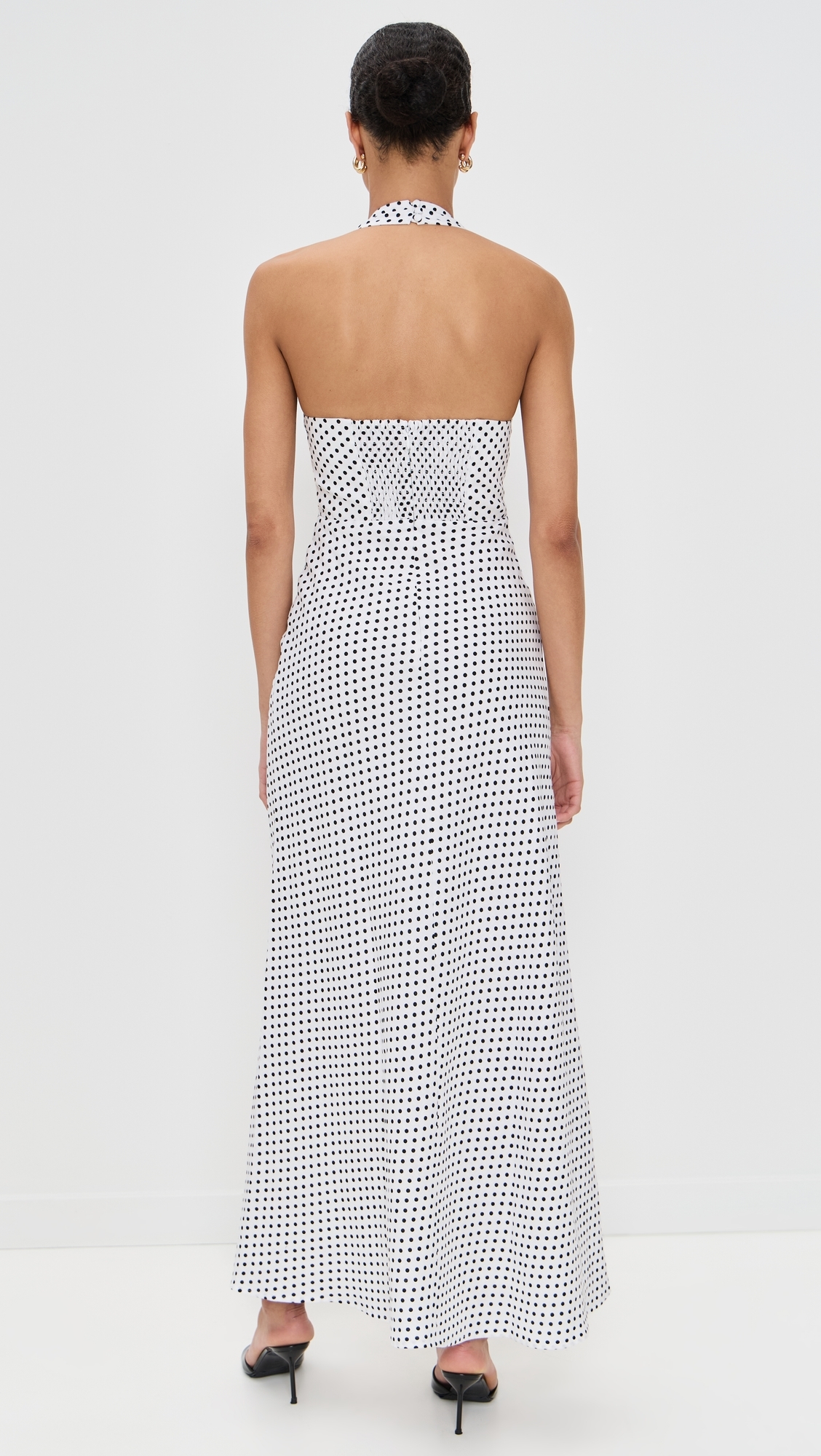 Reformation Delilah Linen Dress Eclipse Dot