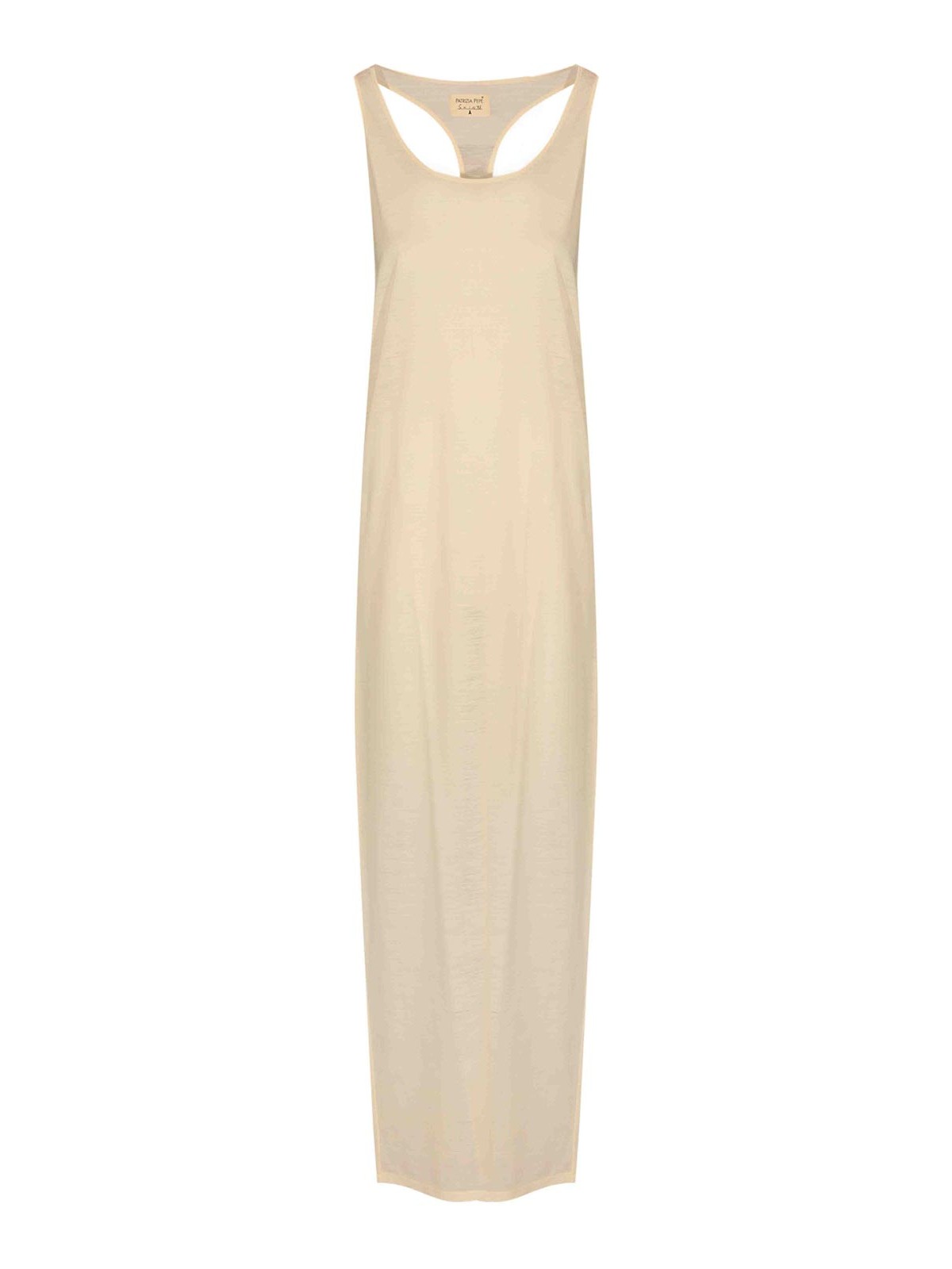 The Long Tanktop Dress In White Wool Jersey