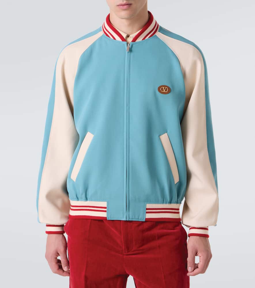 Logo virgin wool varsity jacket