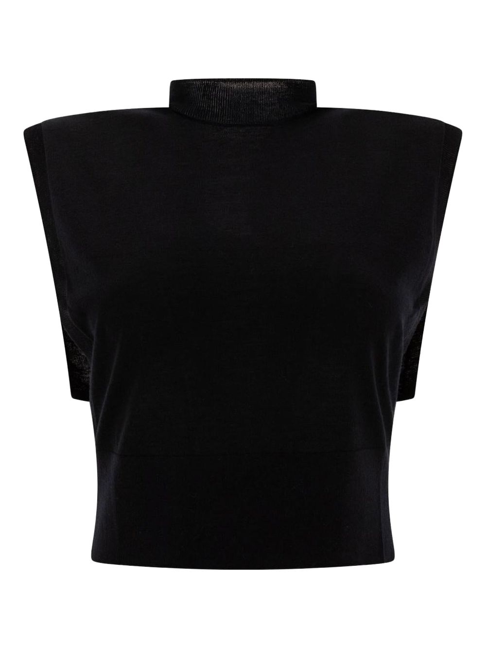 High-neck sleeveless top - Black