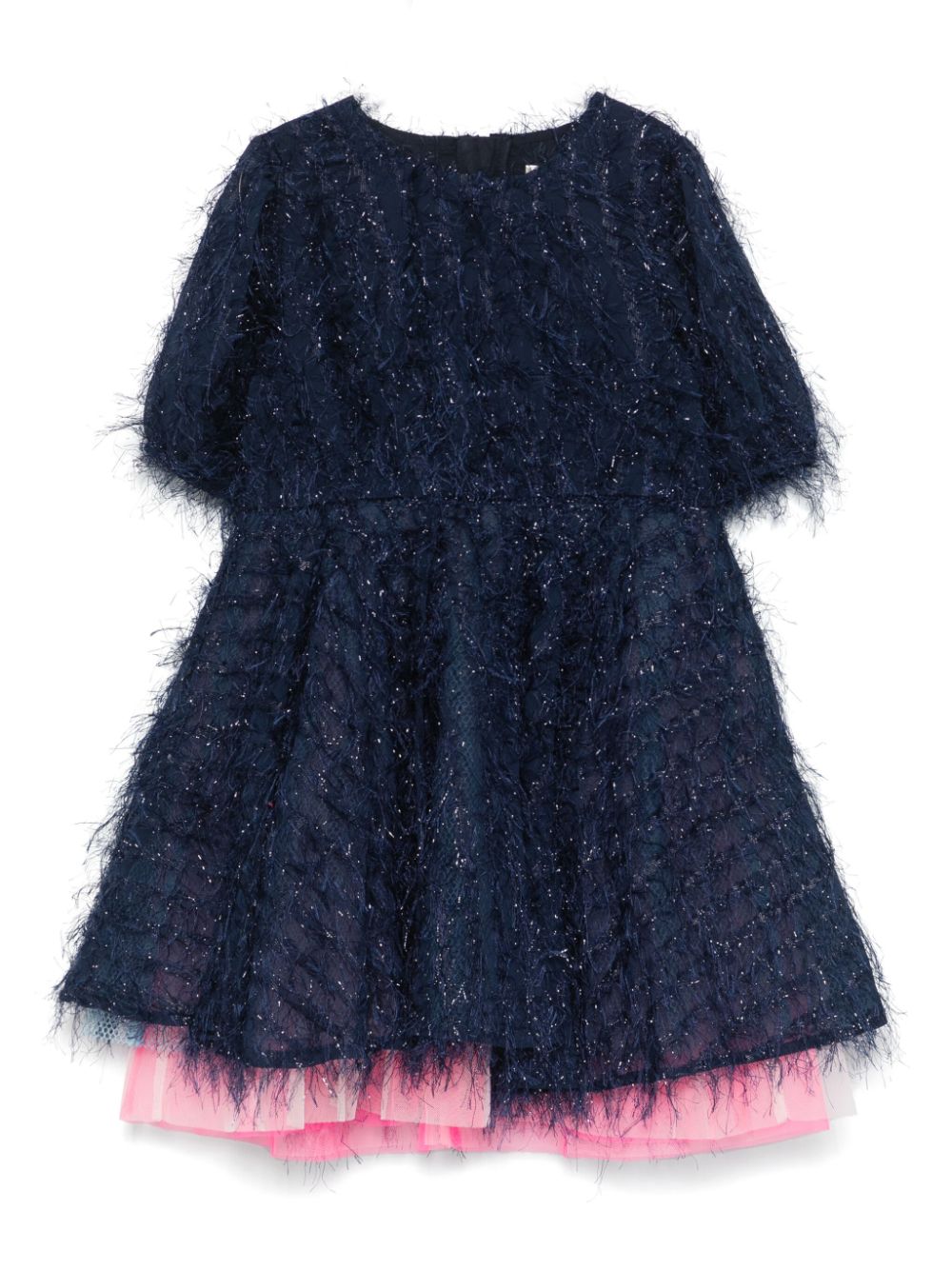 Fringe-detail dress - Blue