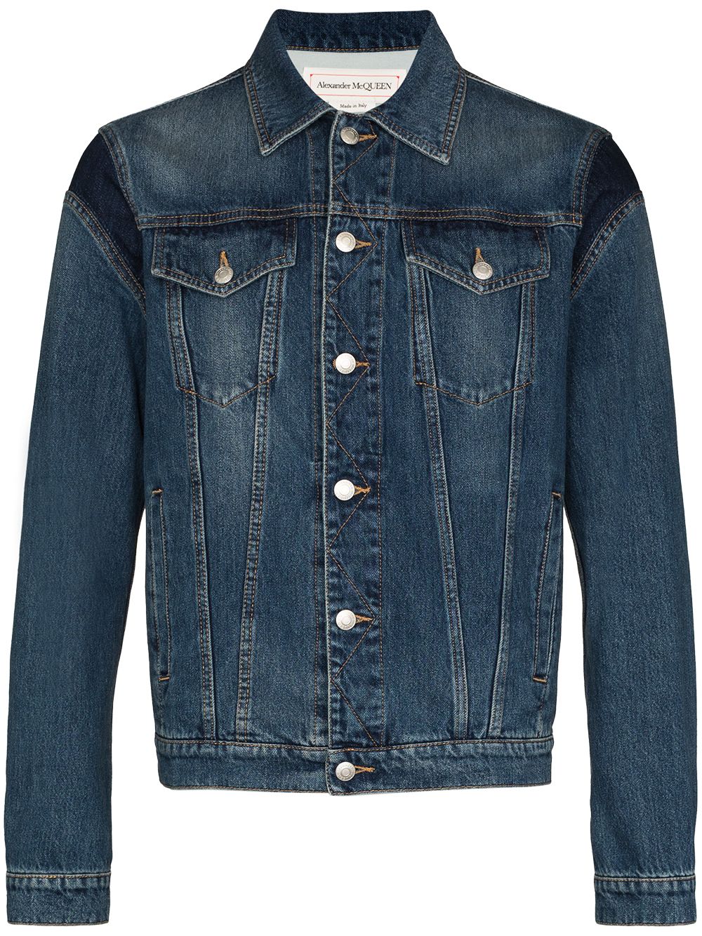 Logo-embossed denim jacket - Blue