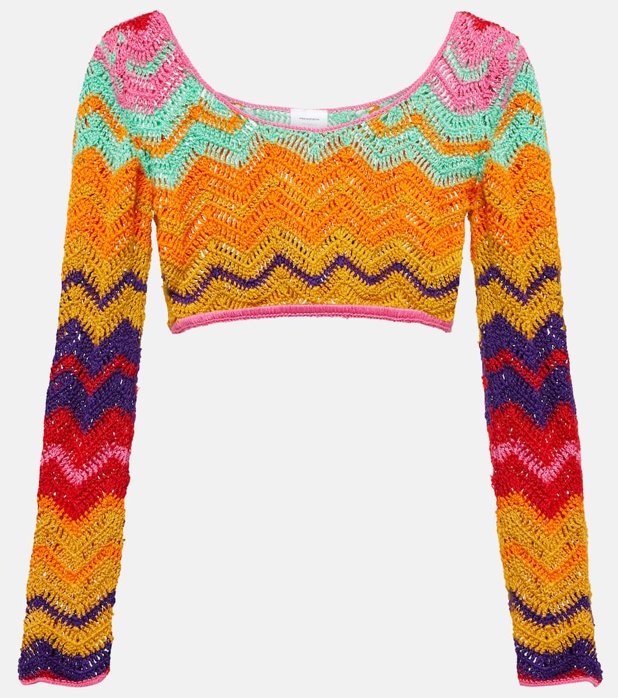 Chevron crochet crop top