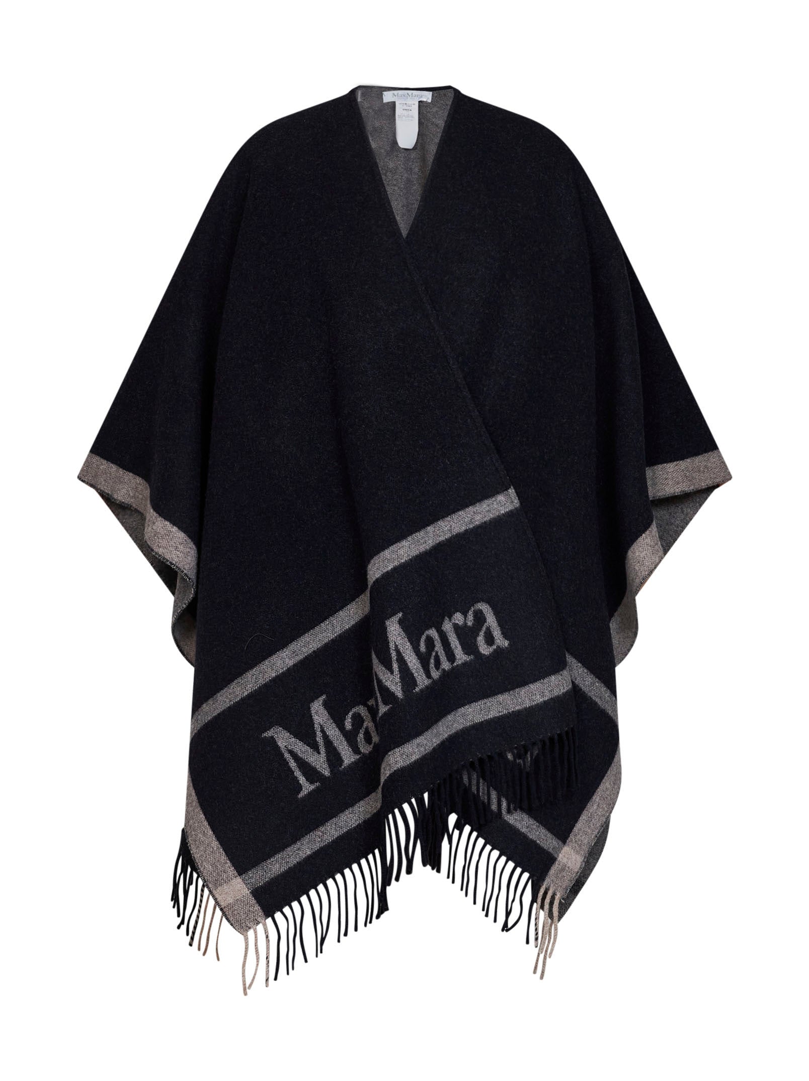 | Blue jacquard wool HILDE poncho | Women | PZ