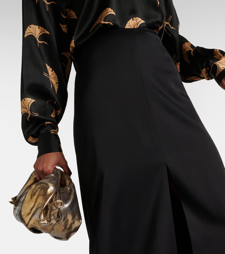 Satin crêpe maxi skirt