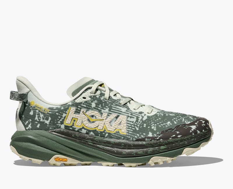 HOKA Men's Speedgoat 6 GTX Shoes in Sea Glass/Fern