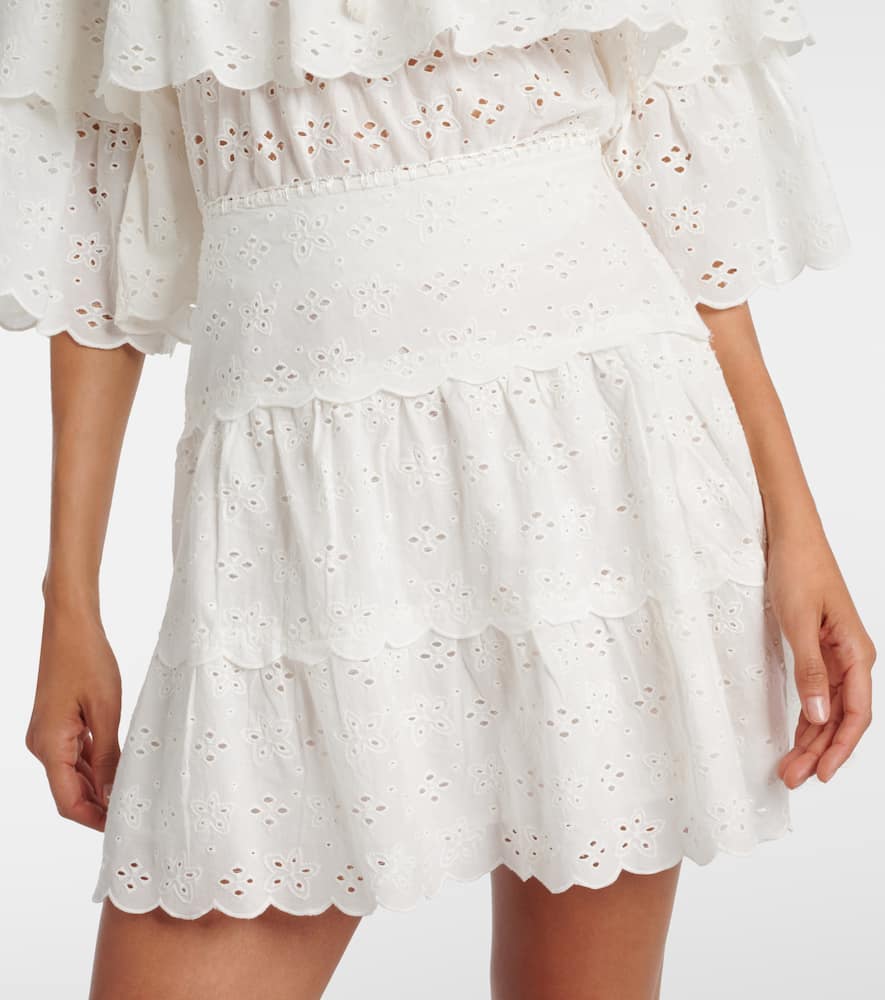 Cassandra scalloped cotton miniskirt