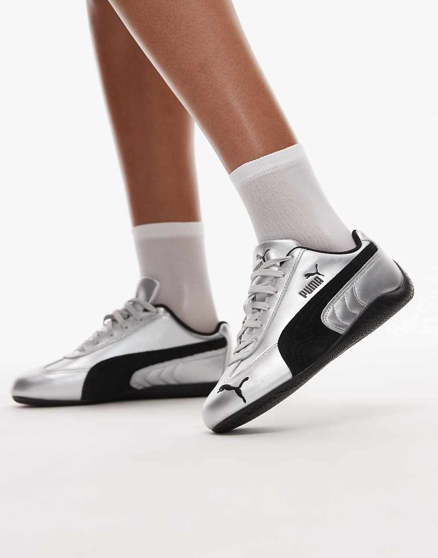 Speedcat unisex trainers in metallic silver
