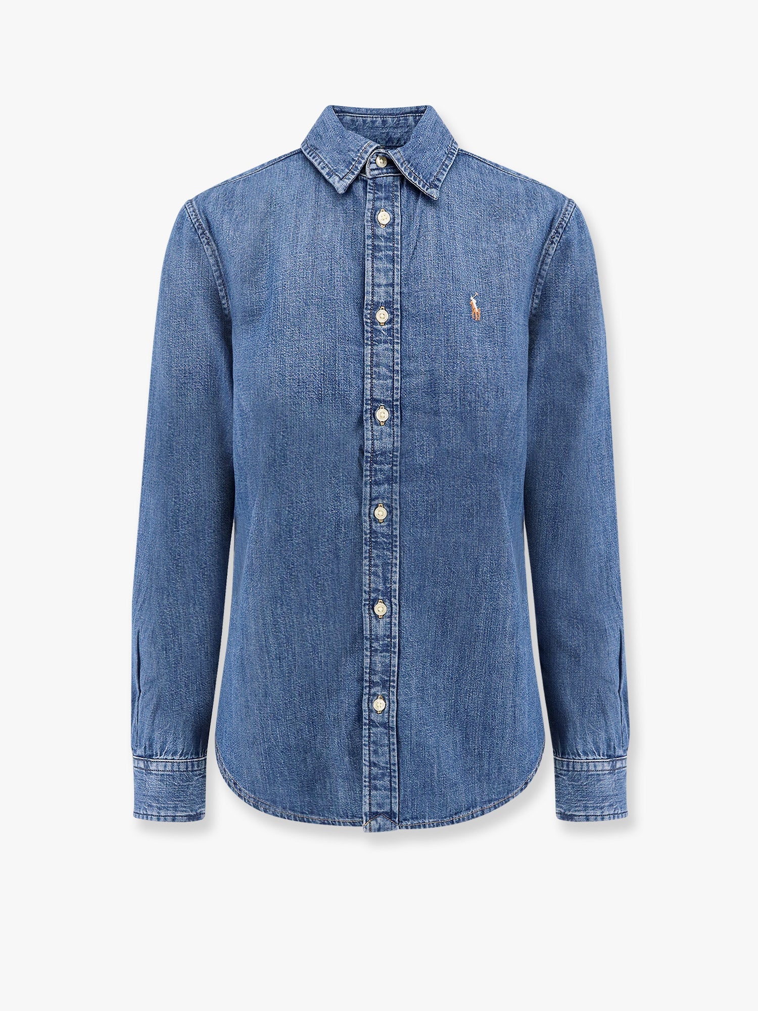 Denim Button-Down Shirt — Blue
