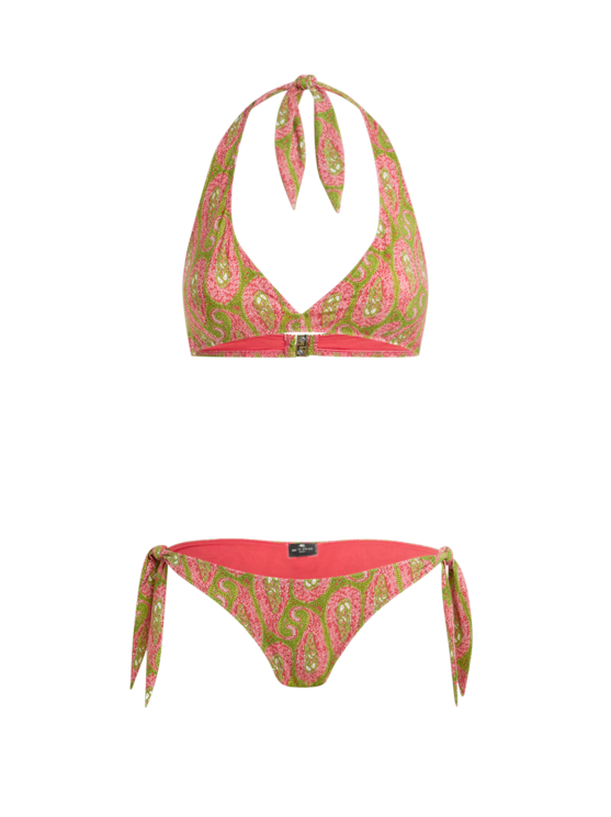 Bikini With Paisley Foliage Motif