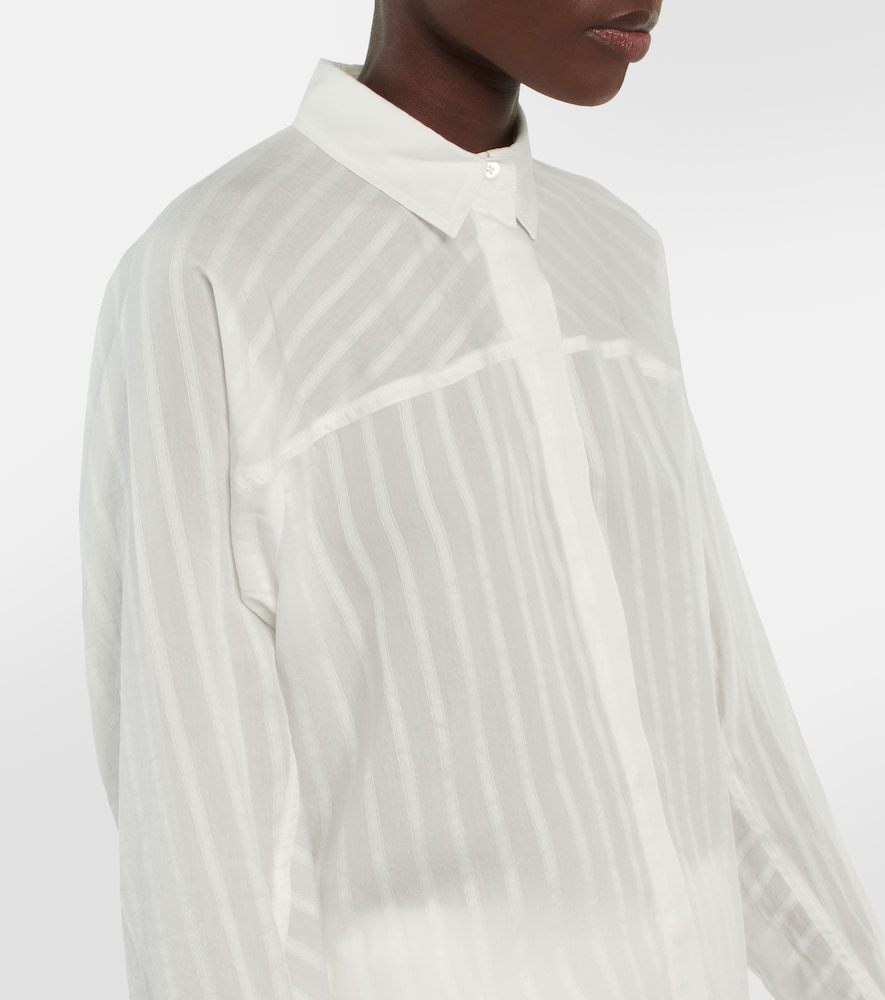 Striped jacquard shirt dress