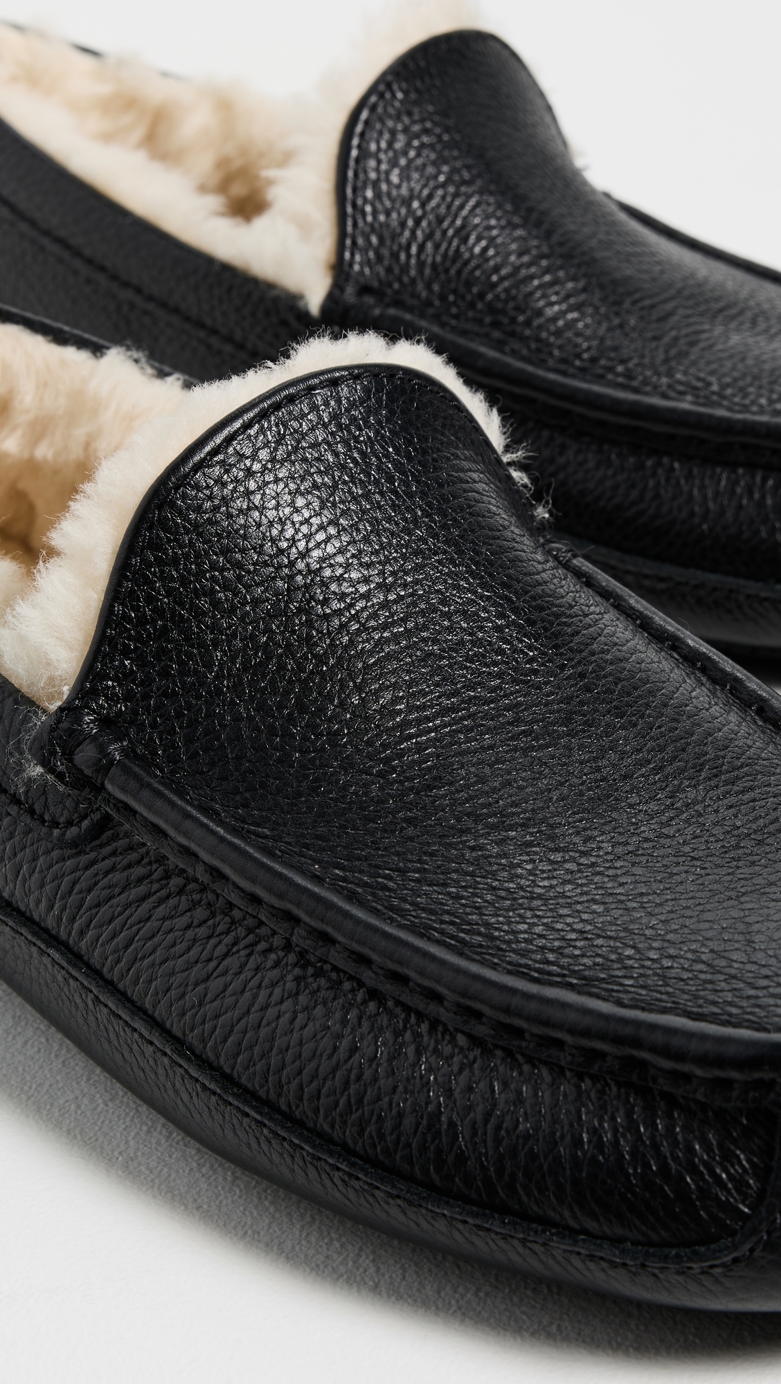 Ascot Leather Slippers Black