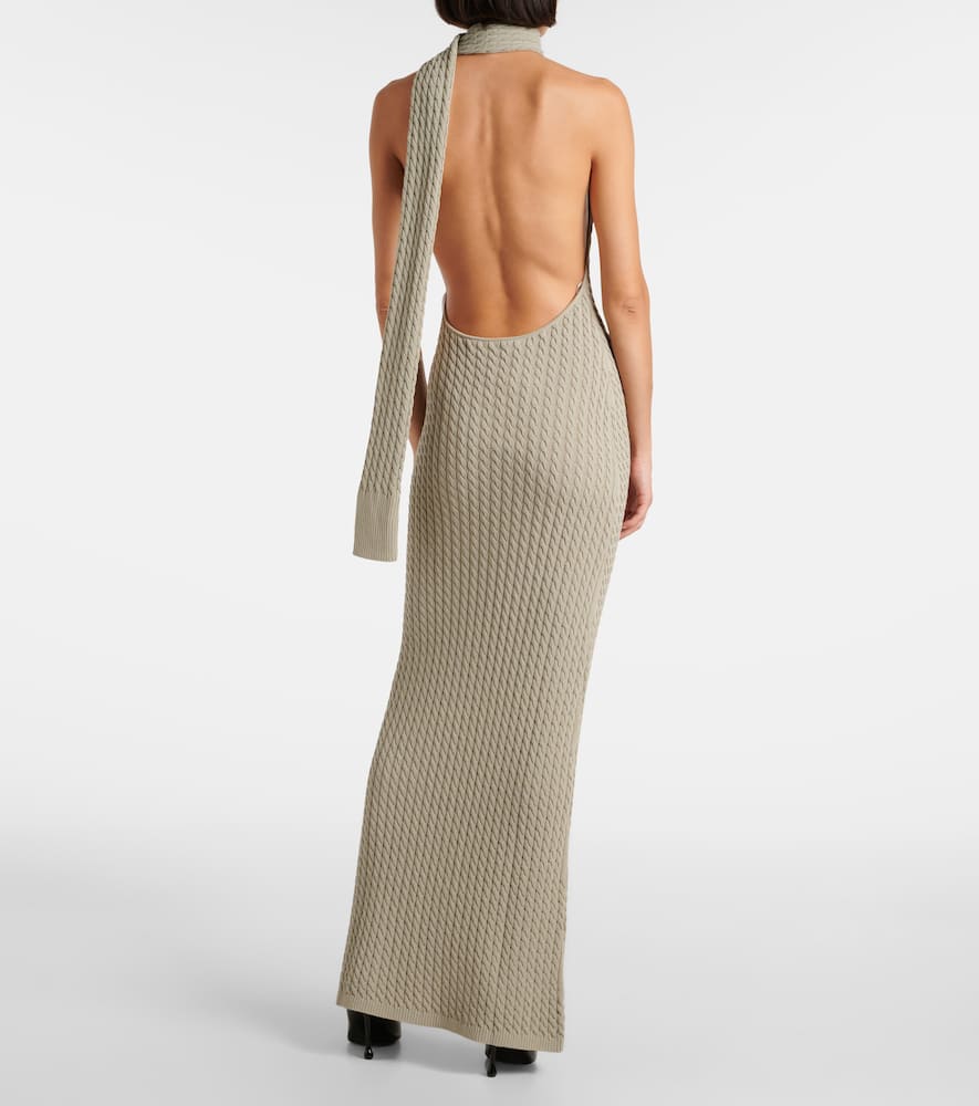 Aya Muse Atria cable-knit cotton-blend maxi dress