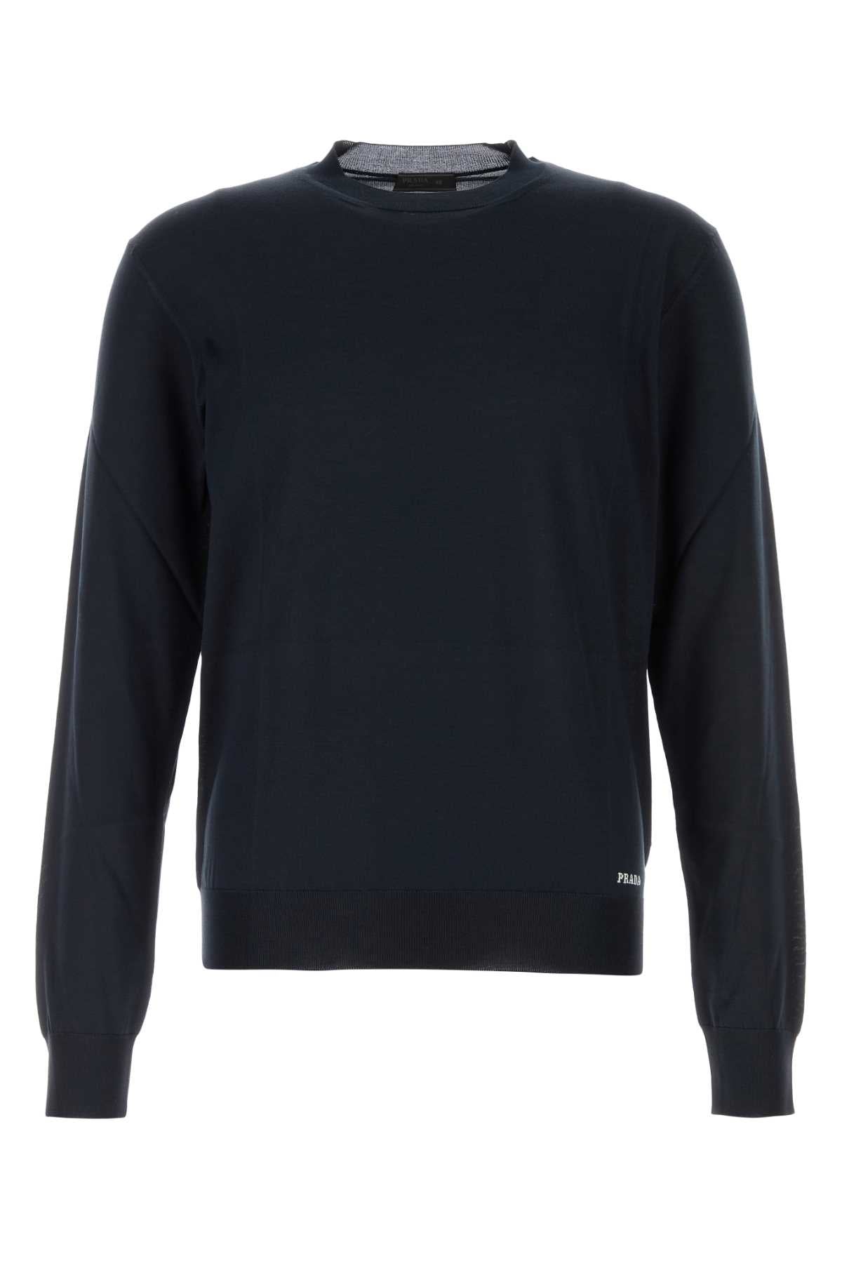 Recycled Silk Crew Neck Sweater — Blue