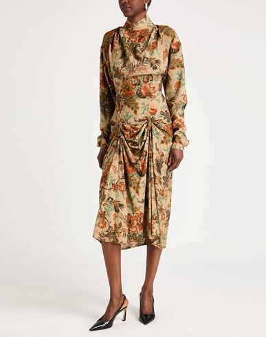 Woman Midi dress Sand Size 6 Viscose