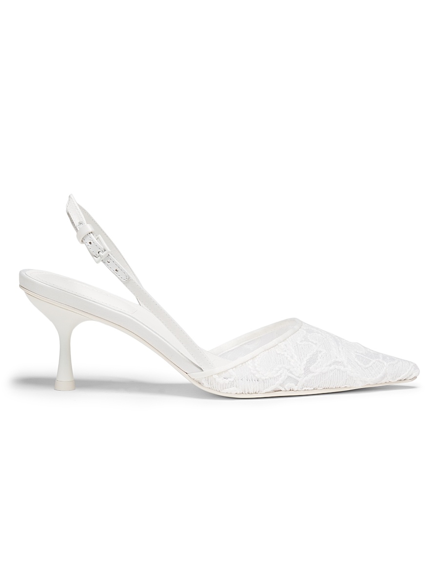 Women's Dylan Lace Slingback Pumps - White