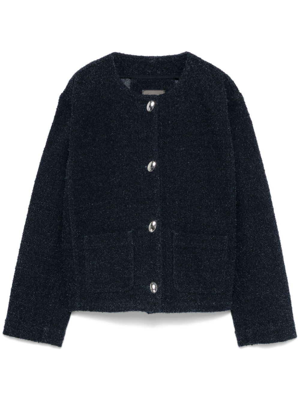 Bouclé-design jacket - Blue