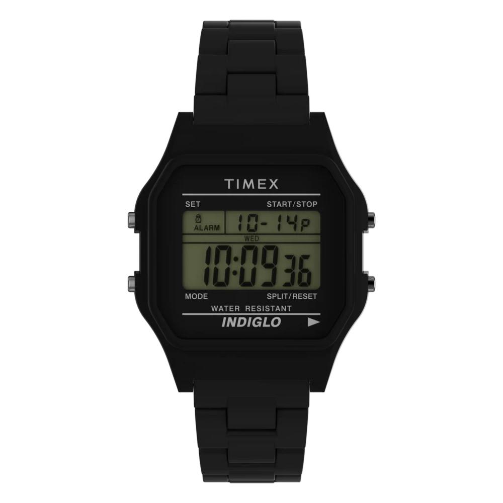 80 36mm Glossy Black Resin Bracelet Mens Watch