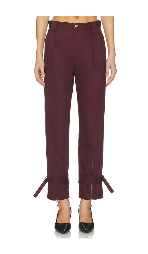 Kimberly Taylor Tom Utility Pant in Burgundy. L. Also in M