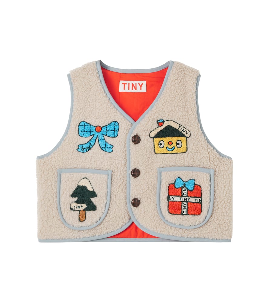 Embroidered padded teddy vest