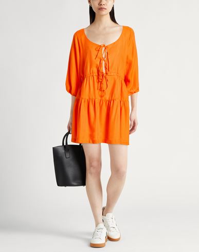 Woman Mini dress Orange Size S Organic cotton