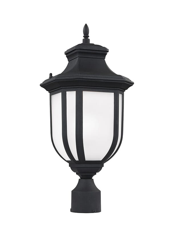 Black One Light Outdoor Post Lantern from the Childress Collection