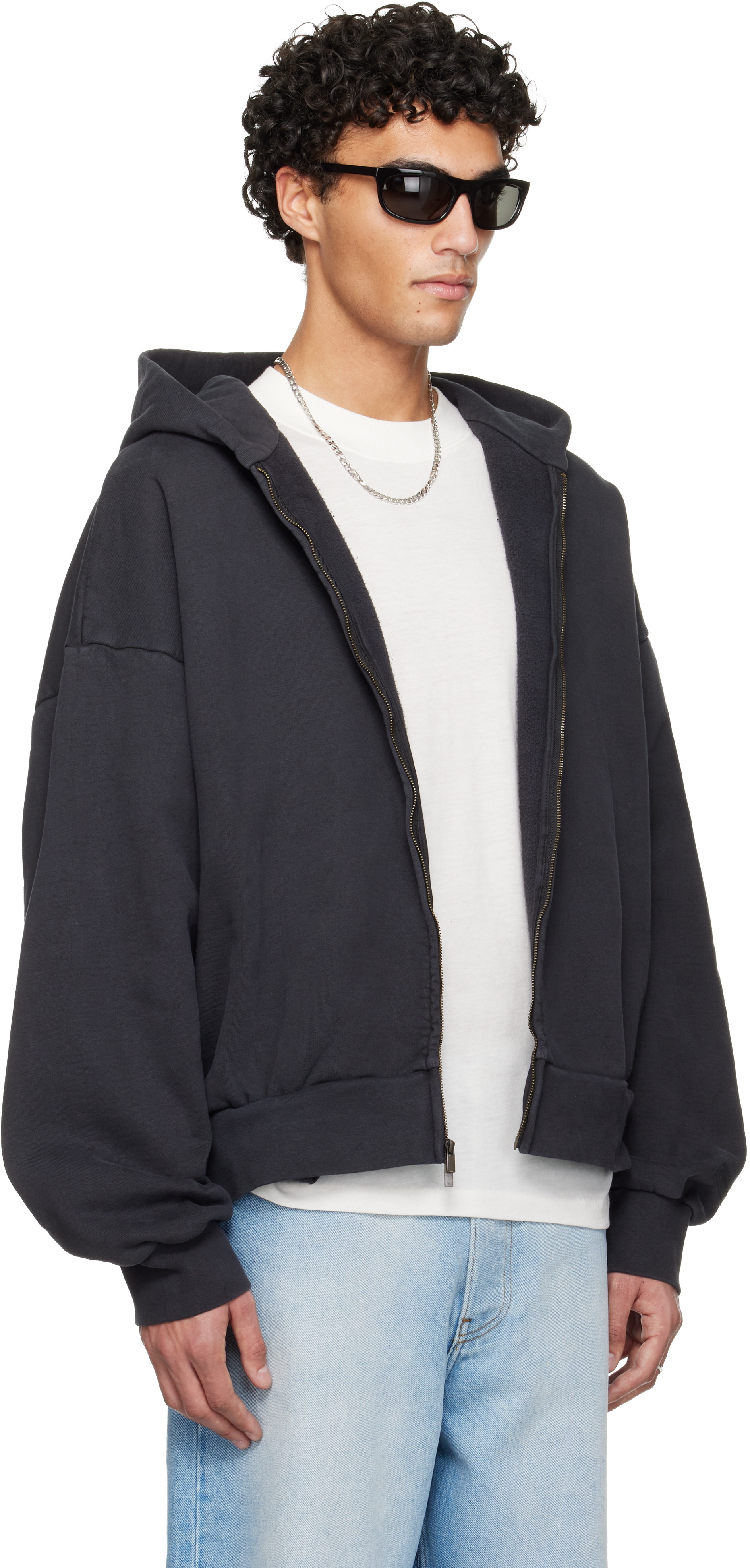 Black Holiday Embroidered Classic Full Zip Hoodie