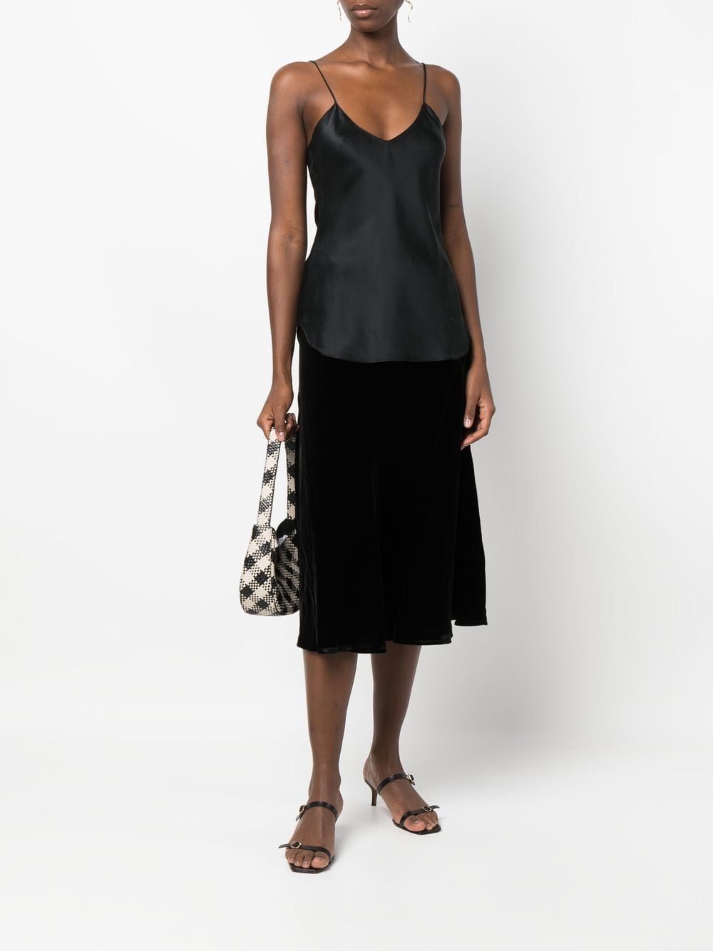 Gold Hawk Velvet Long Skirt