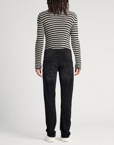 Man Jeans Black Size 38 Cotton, Elastane