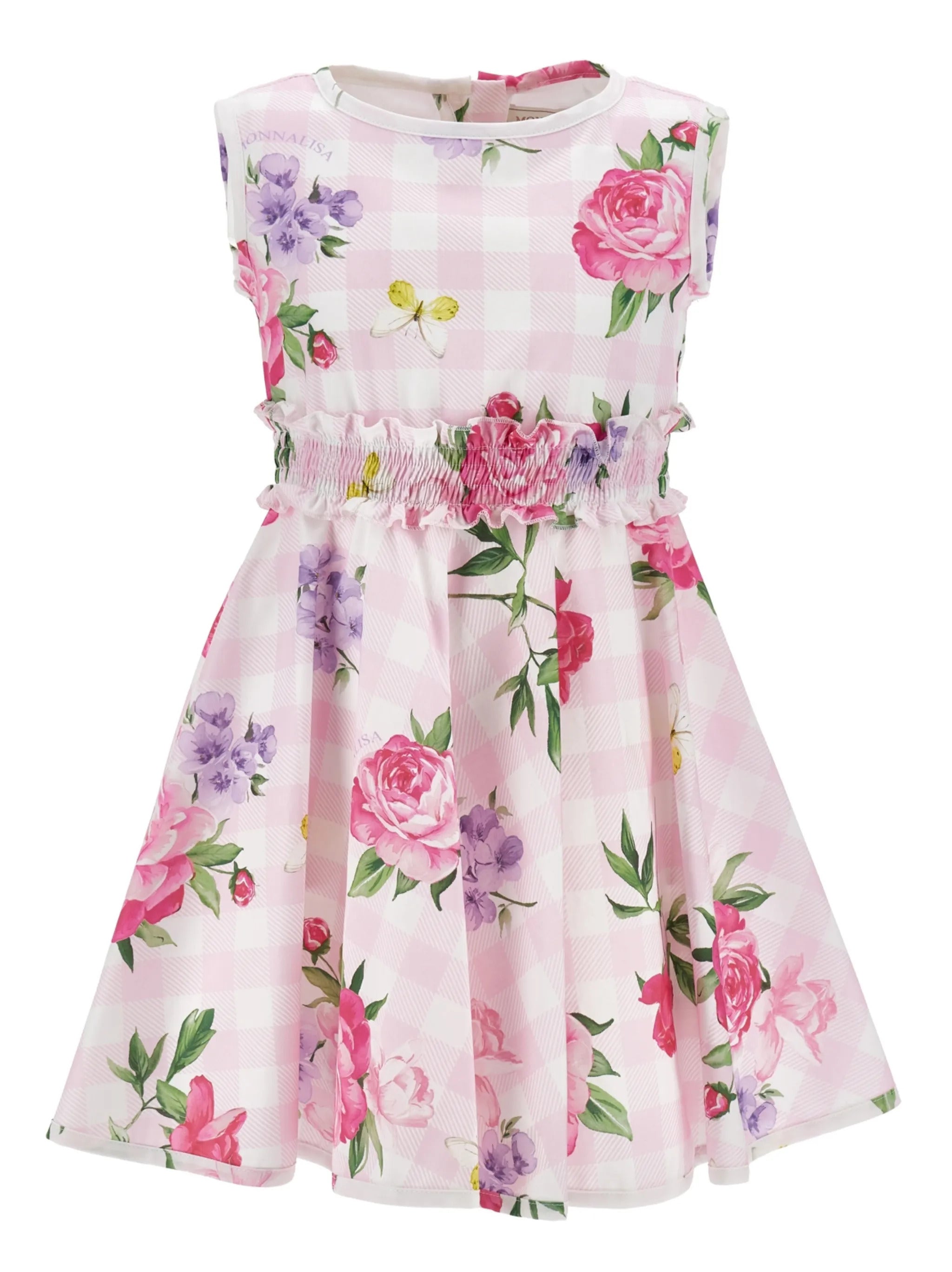 Mini Floral Dress with Butterfly Tail for Girls
