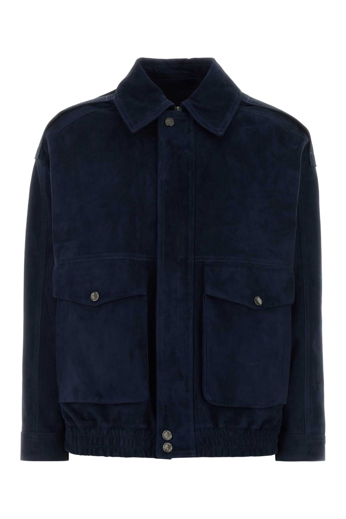 Ovine Suede Jacket — Navy
