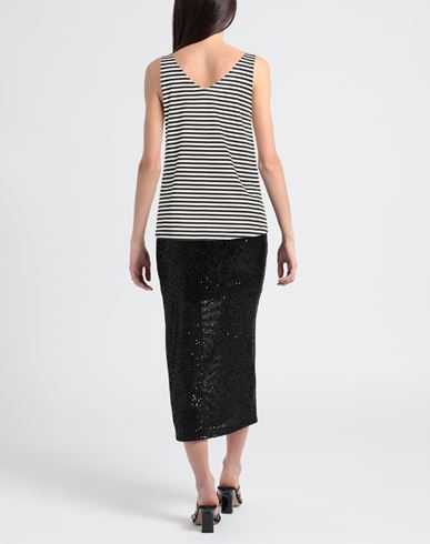 Woman Top Black Size 6 Silk, Elastane, Cotton