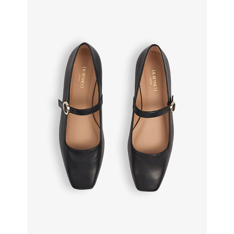 Womens Bla-black Willow Mary-jane Leather Flats