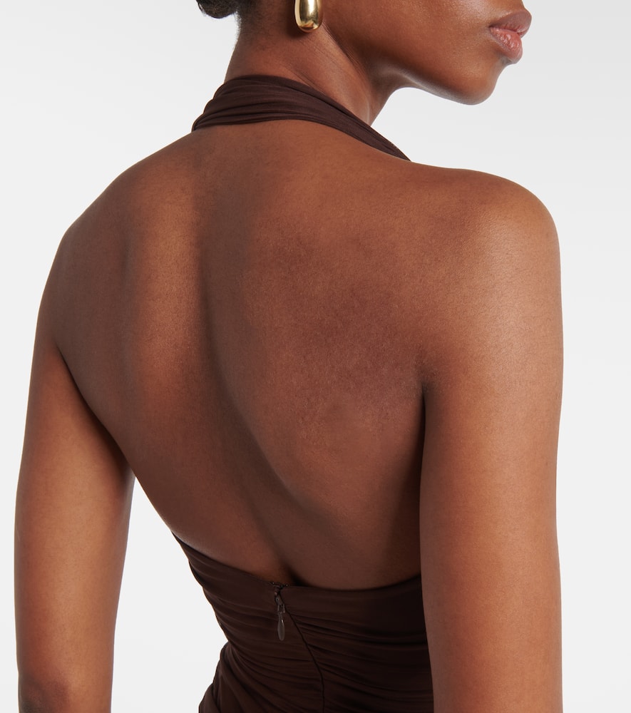 Jacques Knot gathered semi-sheer midi dress