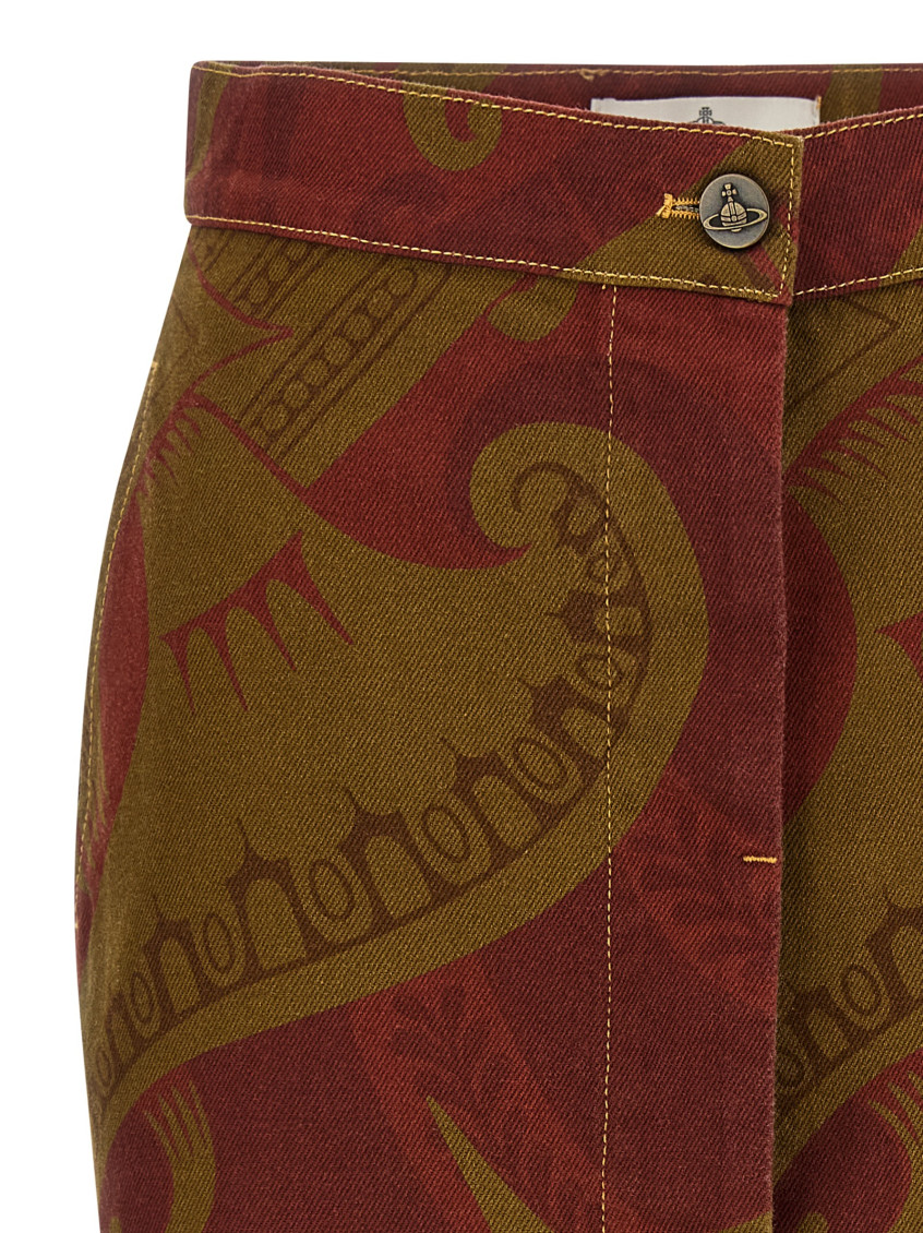 Midi Skirt In Printed Cotton