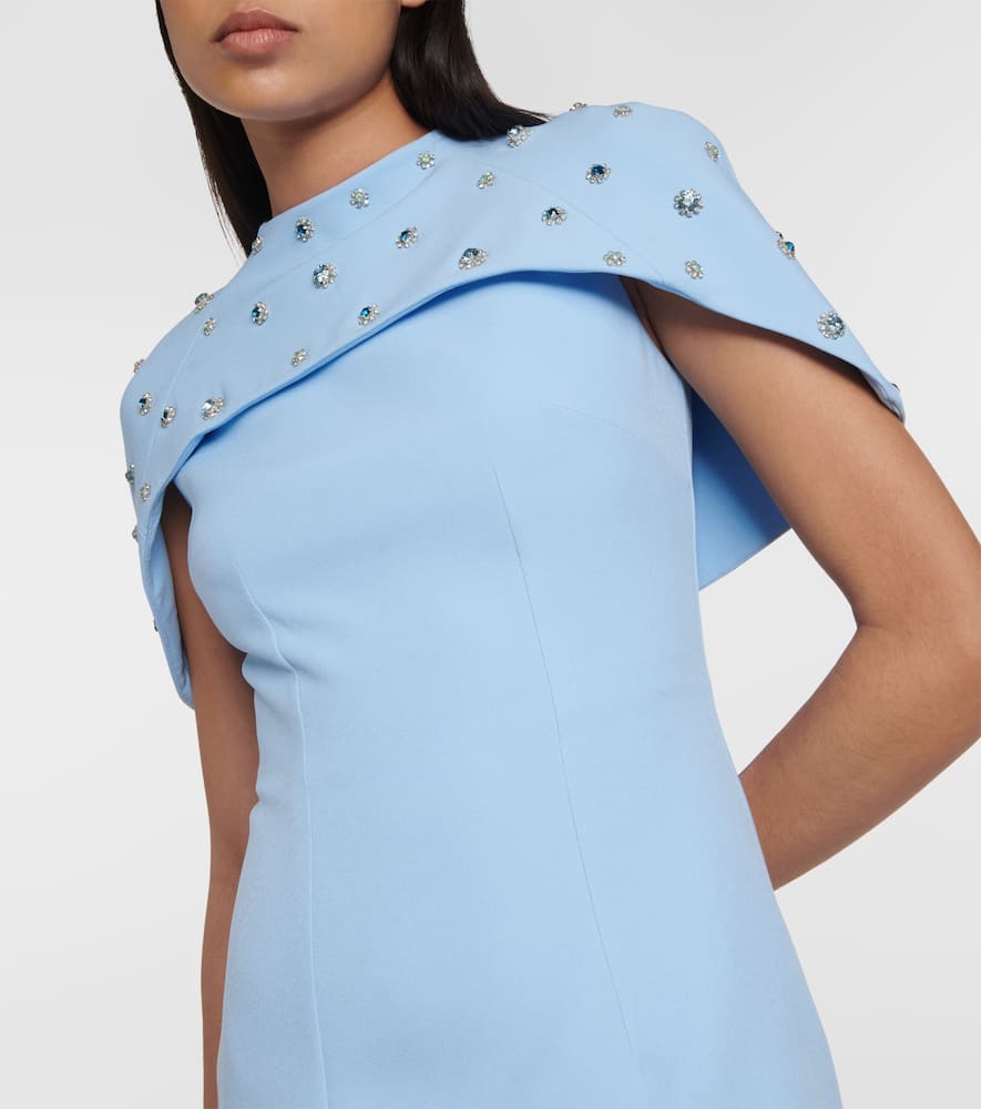 Safiyaa Crystal-embellished caped gown
