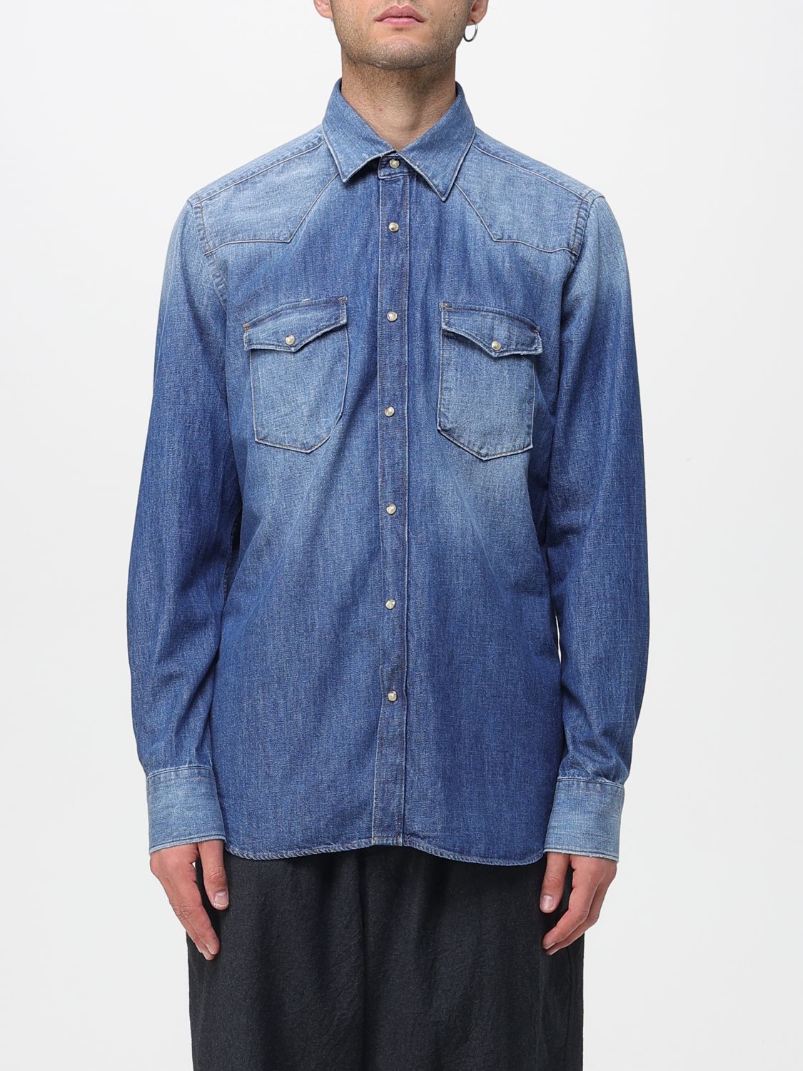 Washed-denim shirt - Blue