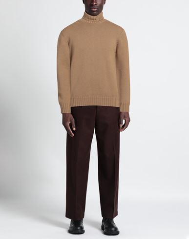 Alpha Studio Man Turtleneck Sand Size 38 Merino Wool