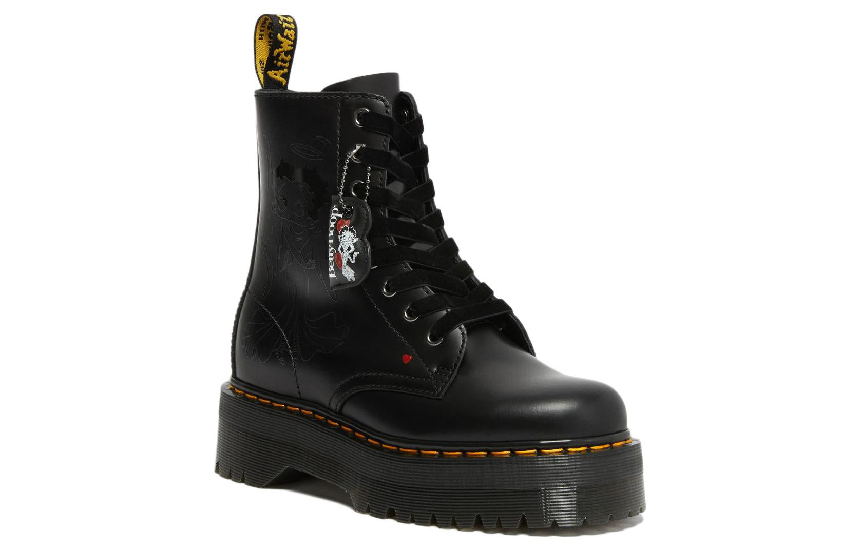 X Betty Boop Jadon Leather Platforms Boot 'Black'
