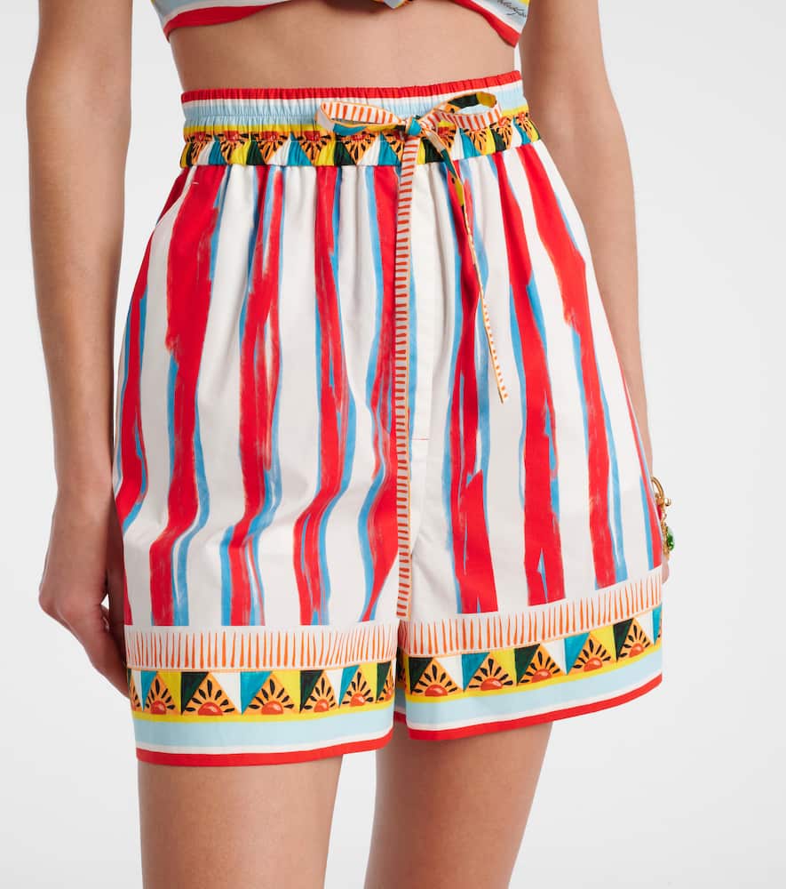 Patterned cotton shorts