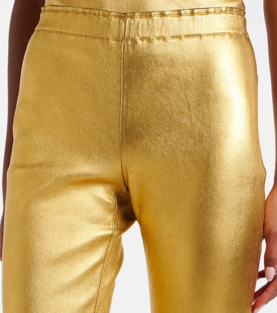 JP Long flared leather leggings