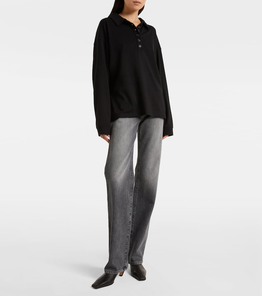 Faithful silk jersey polo sweater