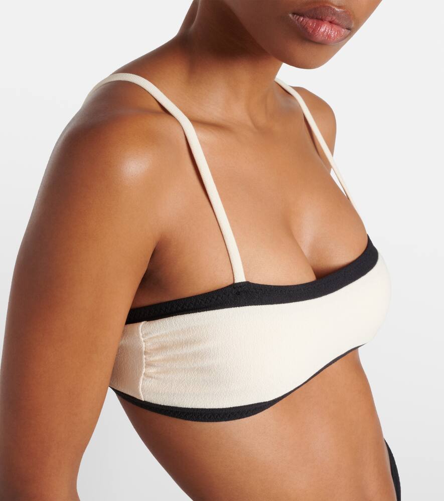 Colorblocked bandeau bikini top