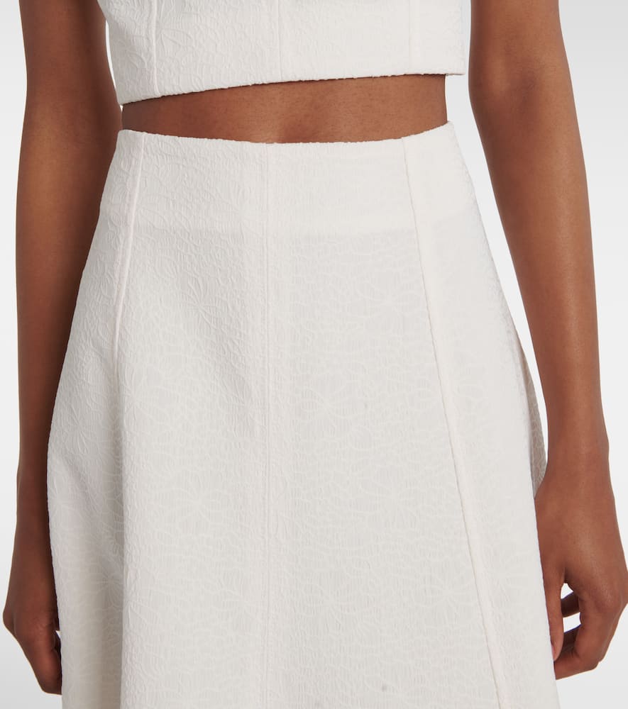 Fellini floral jacquard midi skirt