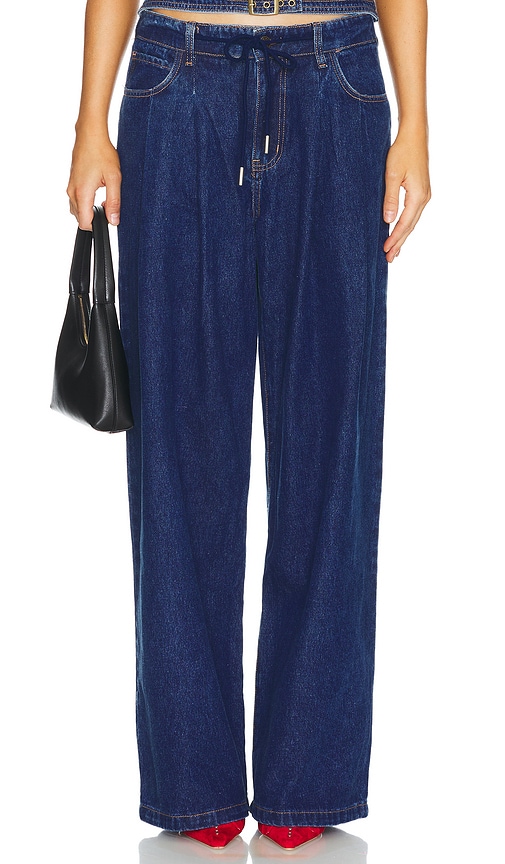 LIONESS Slouched Tie Up Jeans in Denim-Dark. -  XXS also in L, M, S, XL