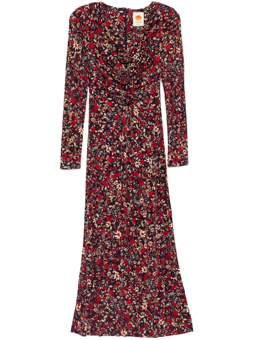 FARM Rio 여성 긴소매 매듭 미디 드레스 - 퍼플 326904