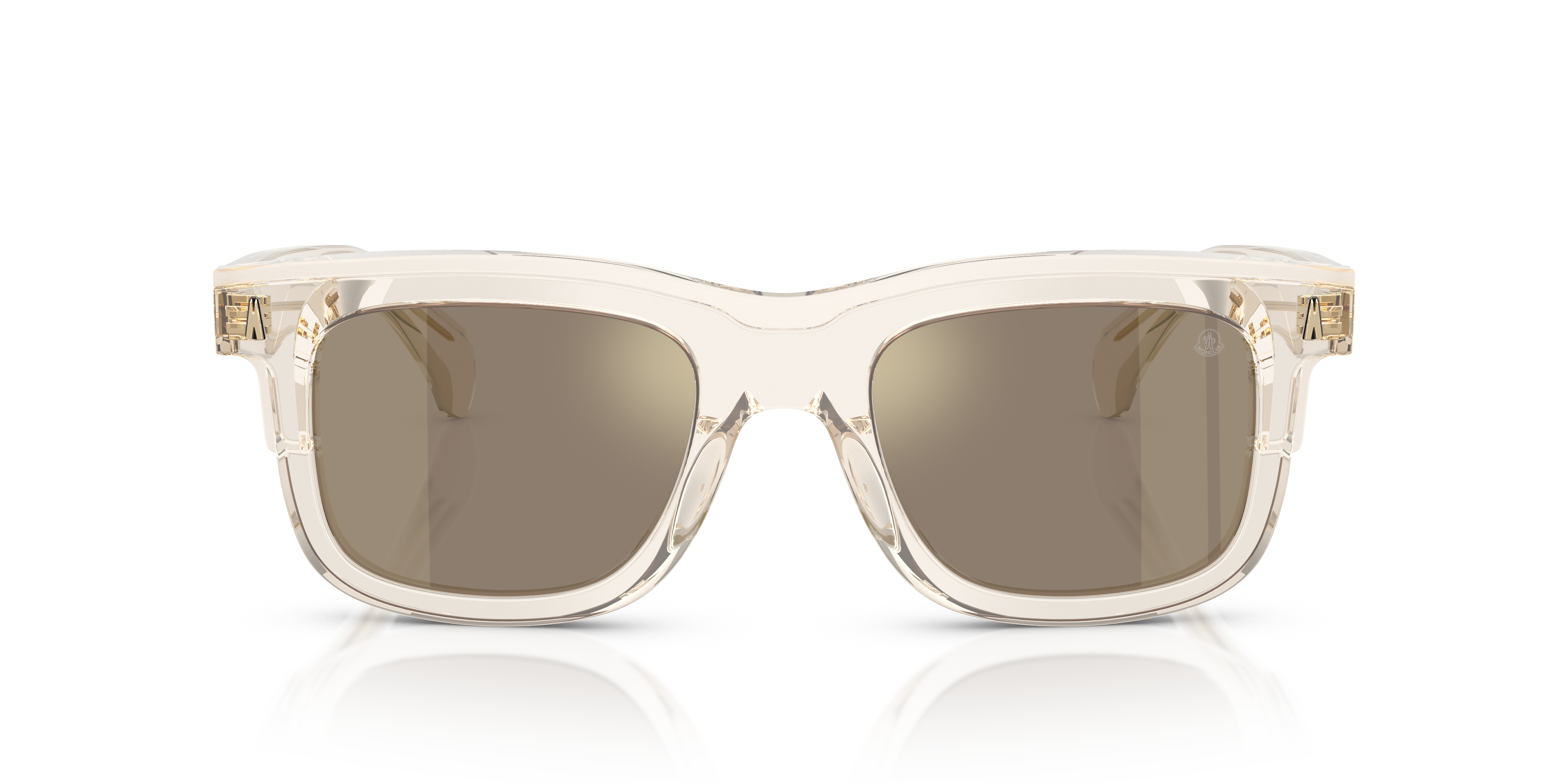 Moncler Unisex Moncler ME6004 CLARO 30035A Gafas de sol Acetato Blanco Marrón Cuadrada Espejo
