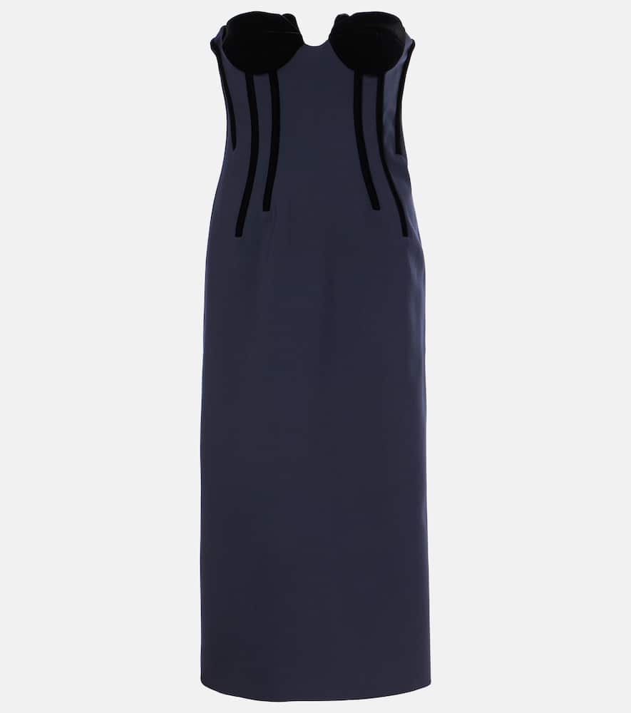 Anemone wool-blend bustier midi dress